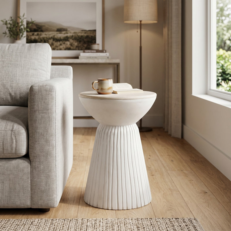 Table de bout Cheridwen, Blanc