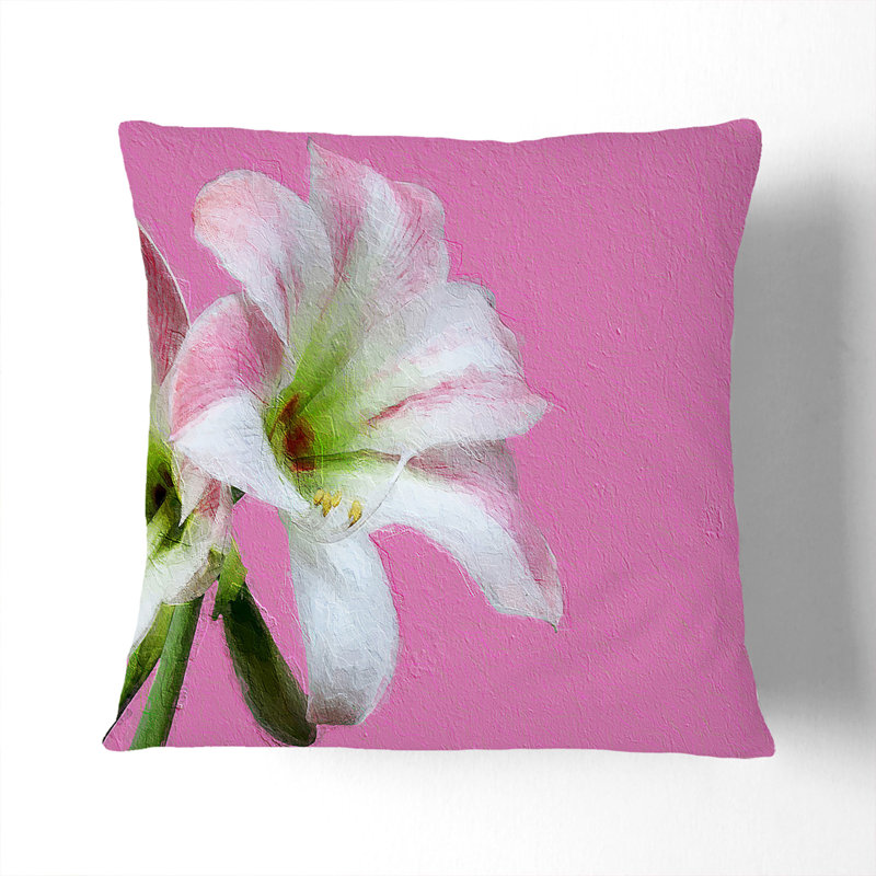 Amaryllis Flower Cushion with Filling, 55cm H x 55cm W x 20cm D