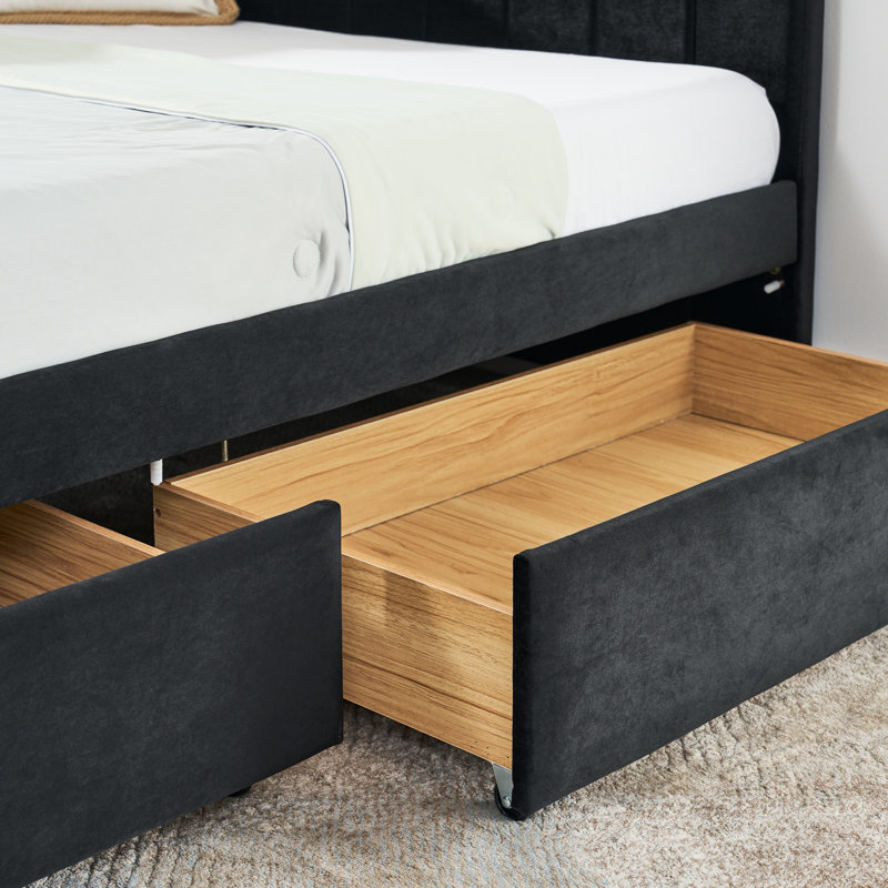 Upholstered Daybed With 2 Drawers And Comfortable Backrest
