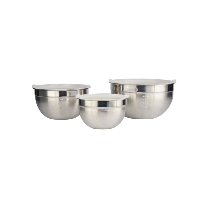 6 Piece Stainless Steel Mixing Bowl Set with Lids