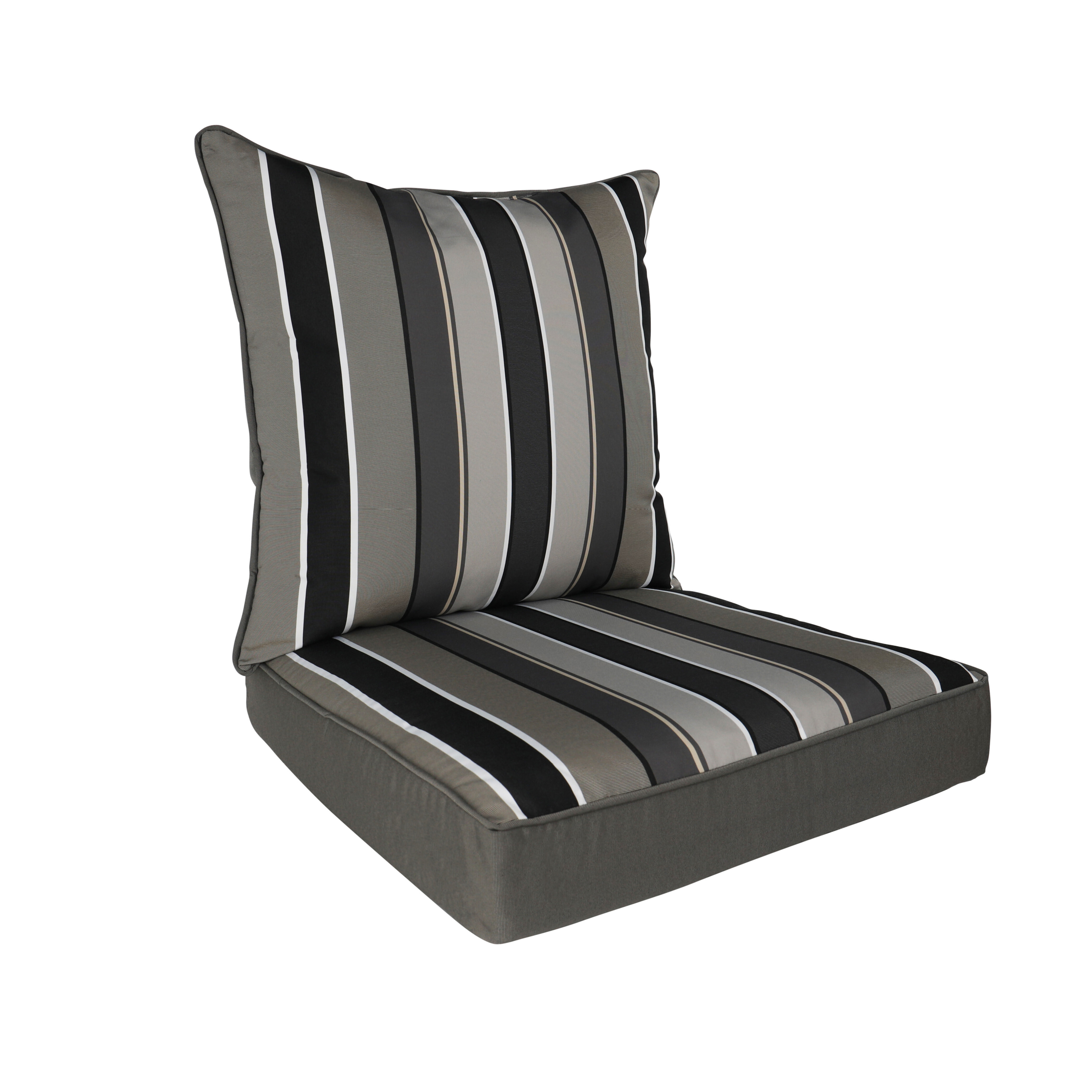 Rohando Stripe Outdoor/Indoor High Back Dining Chair Cushion for Patio Furniture, 21 x 43 x 3, Captain's Blue Latitude Run Fabric: Blue