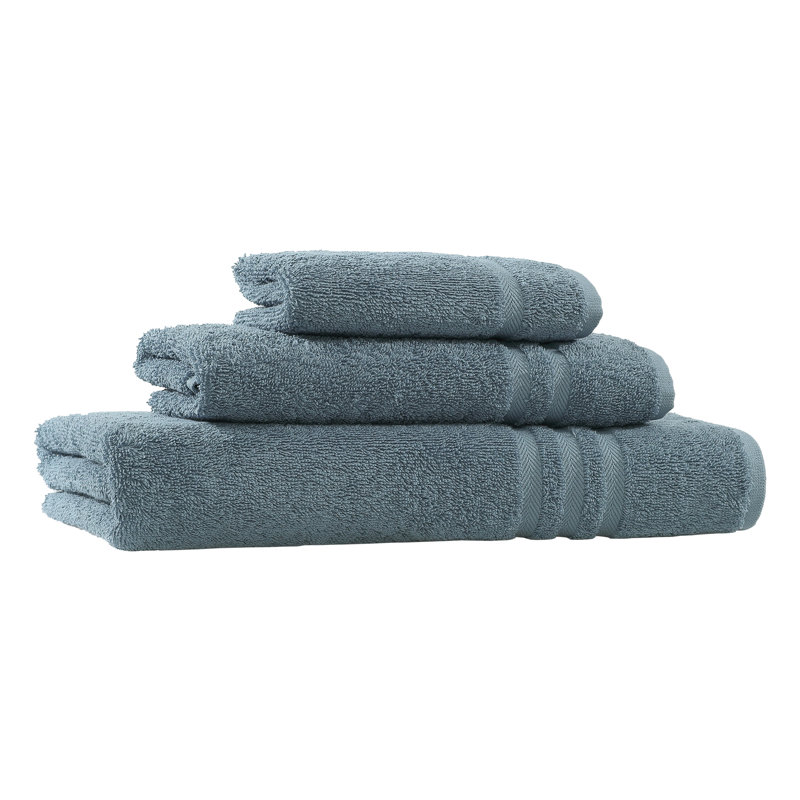 Ensemble de serviettes en coton turc 3 pièces Denzi, Bleu Denzi