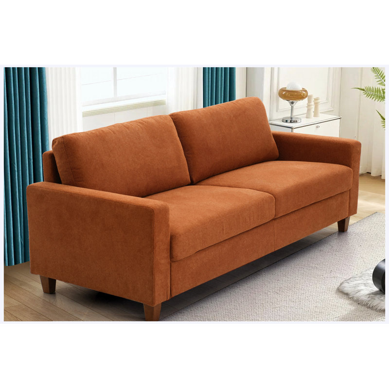 Canapé 3 places Mid-Century, Polyester orange