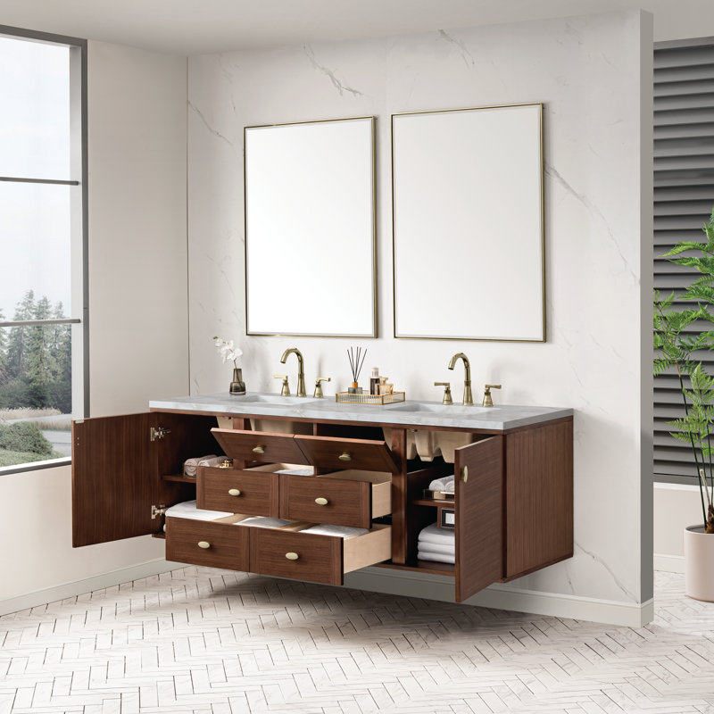 Amberly 72'' W Double Vanity, Victorian Silver