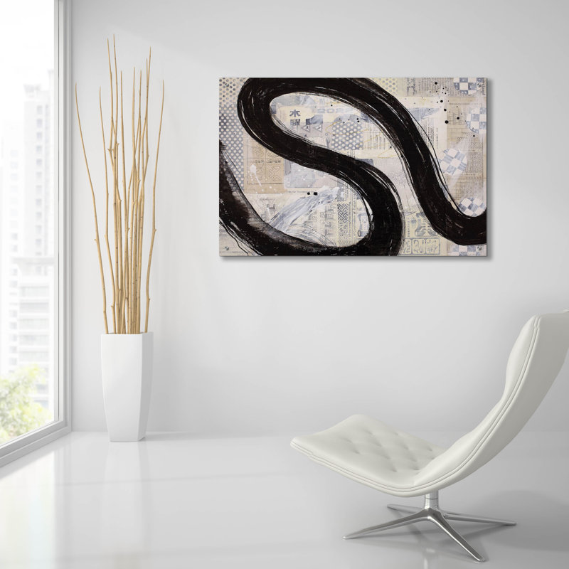 Art mural en verre acrylique 36 po x 24 po «Brushstroke No. 5» par Karen Lehrer, H 24 po x l 36 po