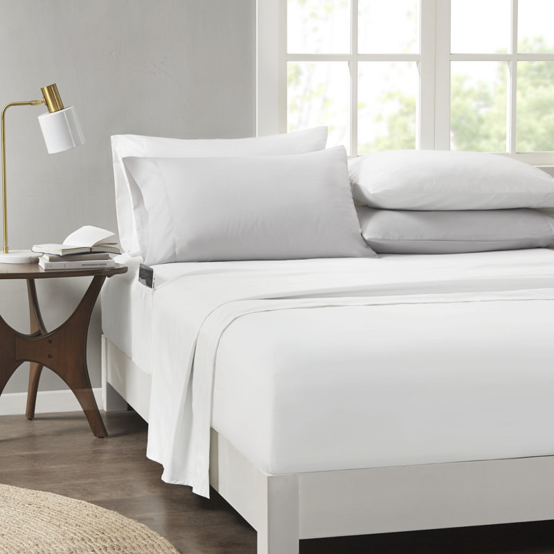 Queen Gray Floral Microfiber Bed in a Bag Set
