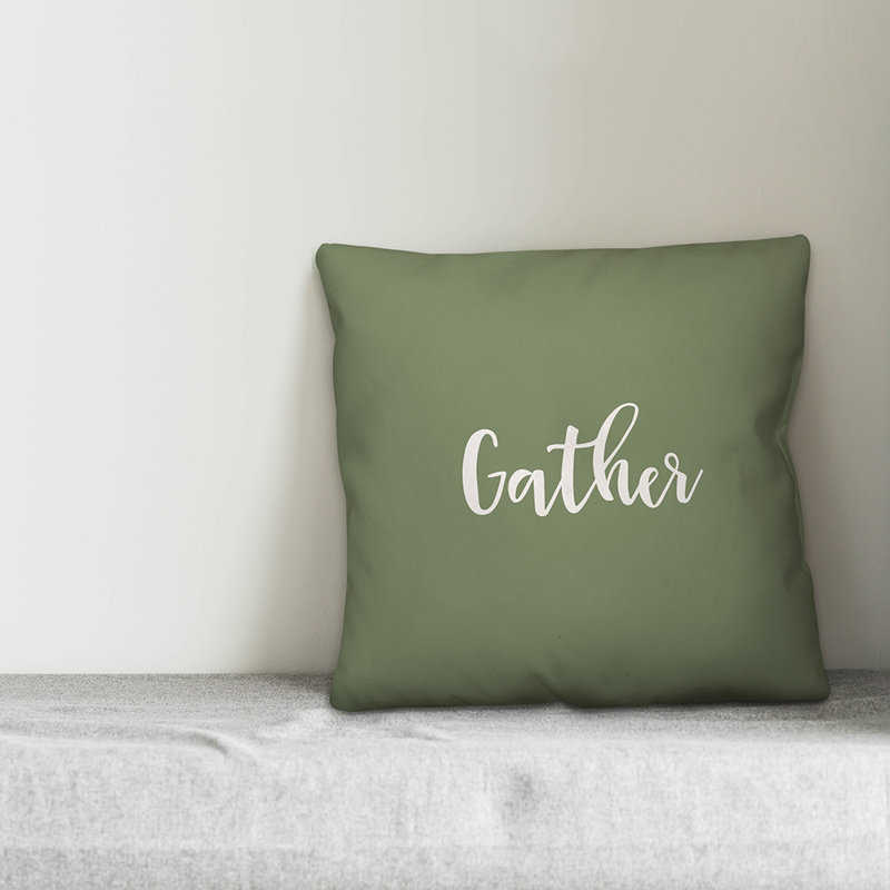 Reversible Throw Pillow, Green, Pillow Cover