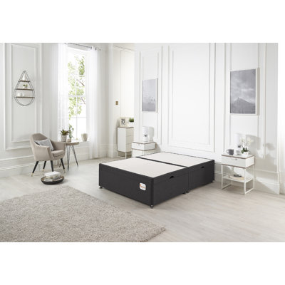 Etheral Side Opening Storage Ottoman Bed Base Hydraulic Lift Plush Velvet