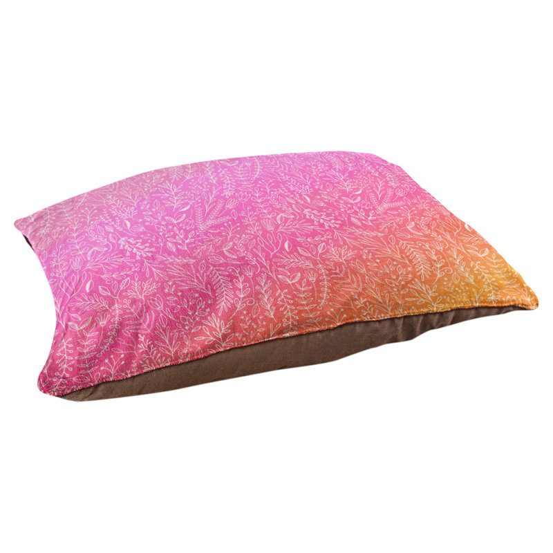Coussin pour chien floral ditsy Byrge, Très grand (l 52 po x P 42 po x H 17 po), Rose / Orange