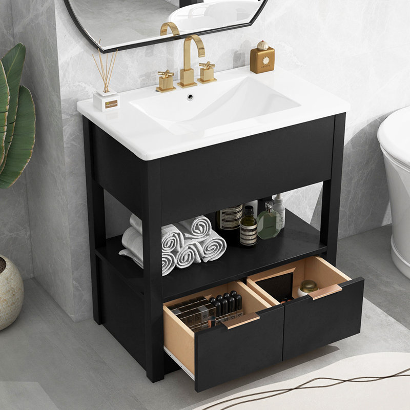 Bathroom Vanity With Sink Top, Black