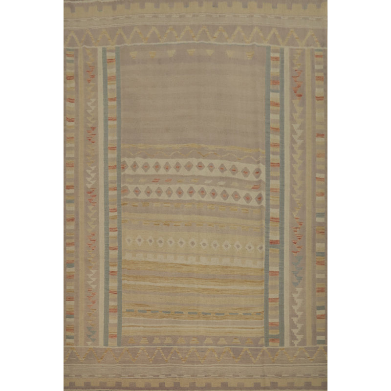 Tapis géométrique à tissage plat kilim