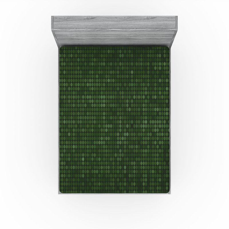 Drap-housse Ambesonne, paquet de 2, Drap-housse grand, Vert / pois noirs