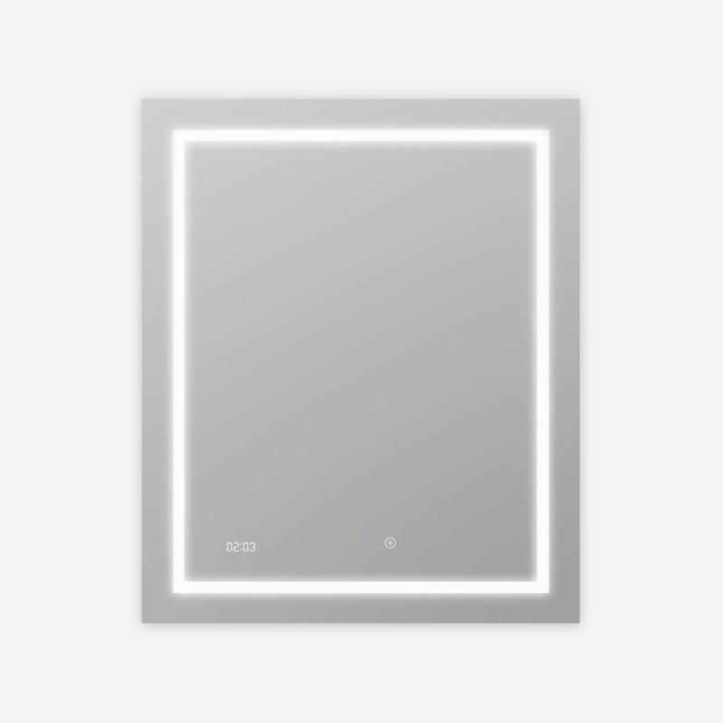Daytona Elegance 30x40 Silver LED Bathroom Vanity Mirror with Anti-Fog and Dimmable Light