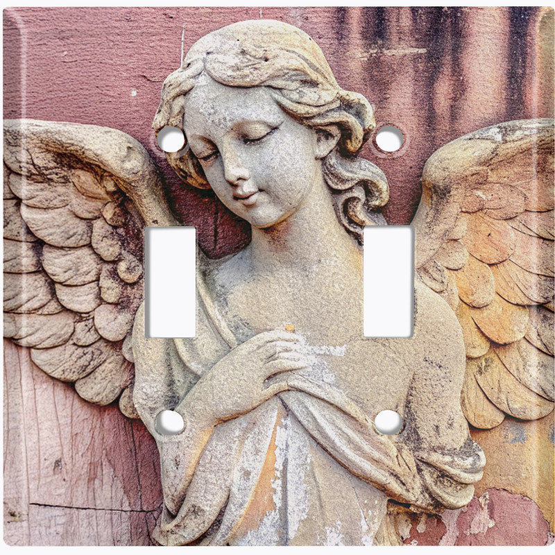 Couvercle de plaque d'interrupteur en métal; Statue d'ange standard US 2, Double # 2