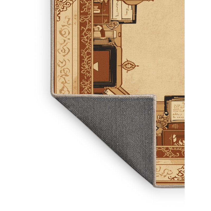Tapis oriental moelleux et moelleux en brun et beige, 8 x 10