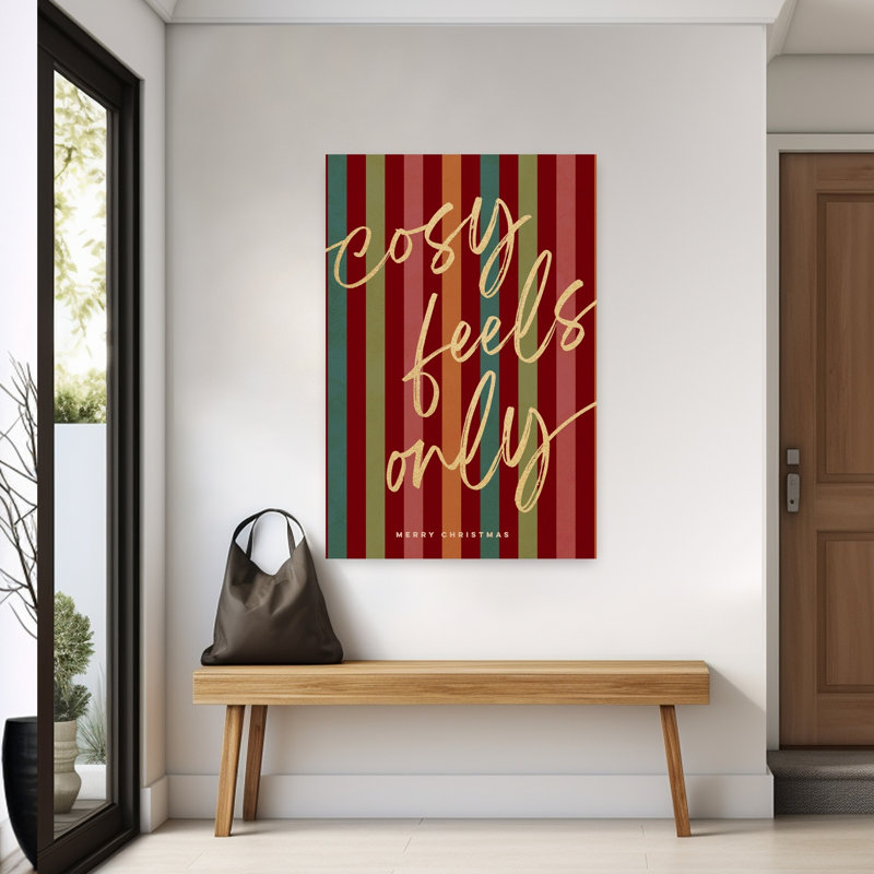 «Cozy Feels Christmas Traditional Abstract Contemporary Winter», reproduction d'art mural, H 60 po x l 40 po