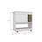 Camelia Bar Cart, Lower Panel, Six Bottle Cubbies, One Cabinet -Light Oak / White