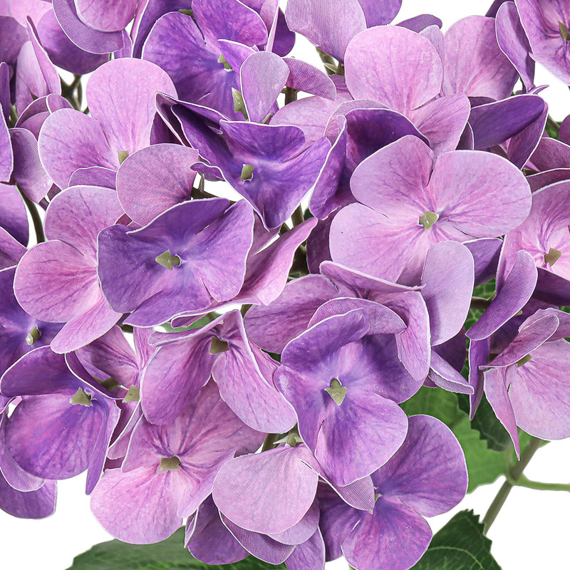 Bouquet de tiges de fleurs d'hortensia artificielle Natural Touch, Mauve