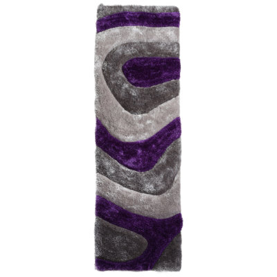 Thionville Shag Purple/Grey Shag Area Rug