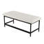 Banc en métal noir et similicuir-359438424