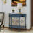 Vintage Curved Console Table, 40" Half-Moon Entryway Table Rustic Wood & Metal Accent Table (Minimal Assembly Needed)-1682225788