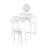 Compact White Dressing With Reversible Four - Leaf Mirror, 5 Drawers For Beauty Accessories, Cushioned Stool Relaxed Makeup Sessions Long Term Comfort