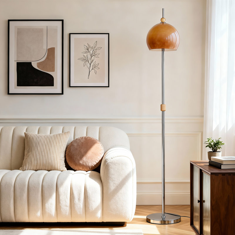 62'' Round Glass Shade Floor Lamp