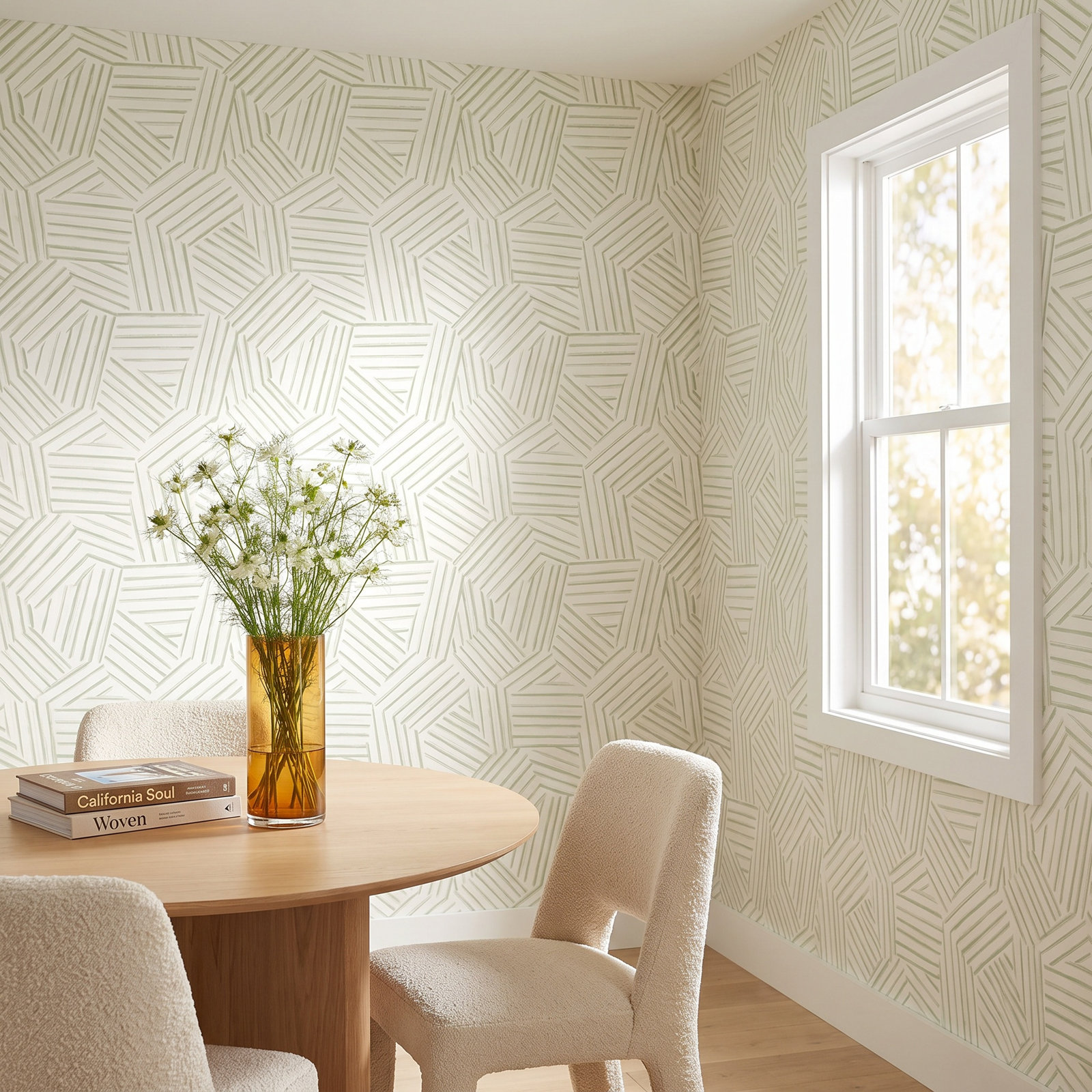 Molly Modern Geometric Wallpaper, Green
