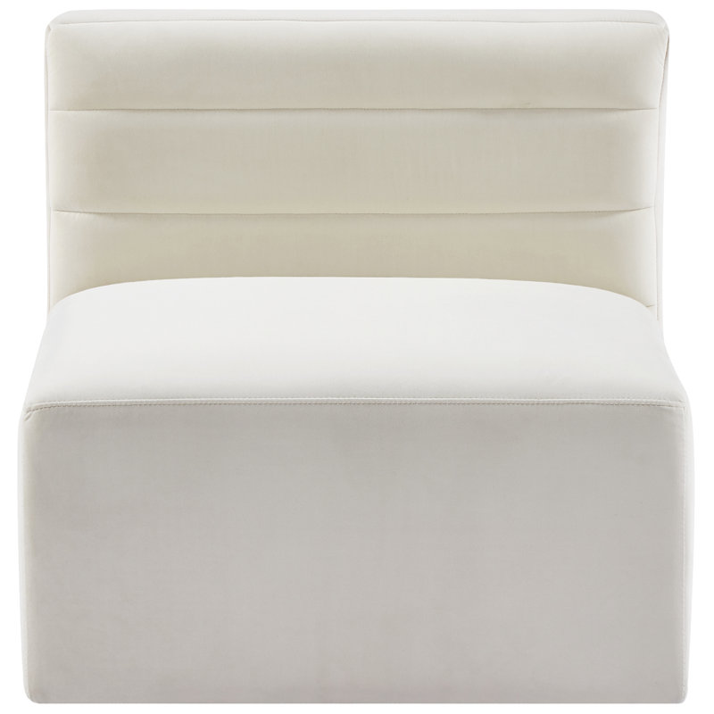 Enso Velvet Slipper Chair, Cream Velvet