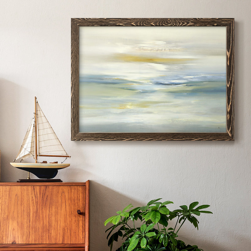 Paysage apaisant encadré sur toile, Noyer, H 14 po x l 20 po x P 1,5 po