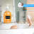 2 Qty Syntic Glass Laundry Detergent Dispenser with Pumps and Collapsible Funnel  for Liquid Detergent, 64 oz Clear (Set of 2)