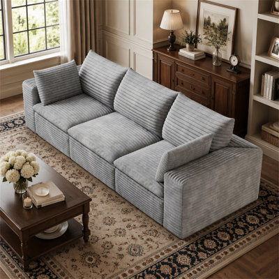 Canapé 102 po Cloud, sièges à assise profonde, conception à deux couches, coussin amovible, sans assemblage, combinaison à faire soi-même pour le salon, la chambre à coucher, la salle de conférence, l’appartement