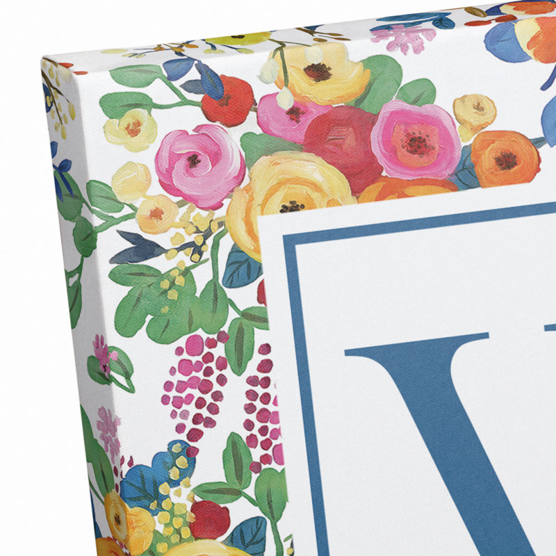 «Wildflower Monogram», art textuel sur toile tendue, W