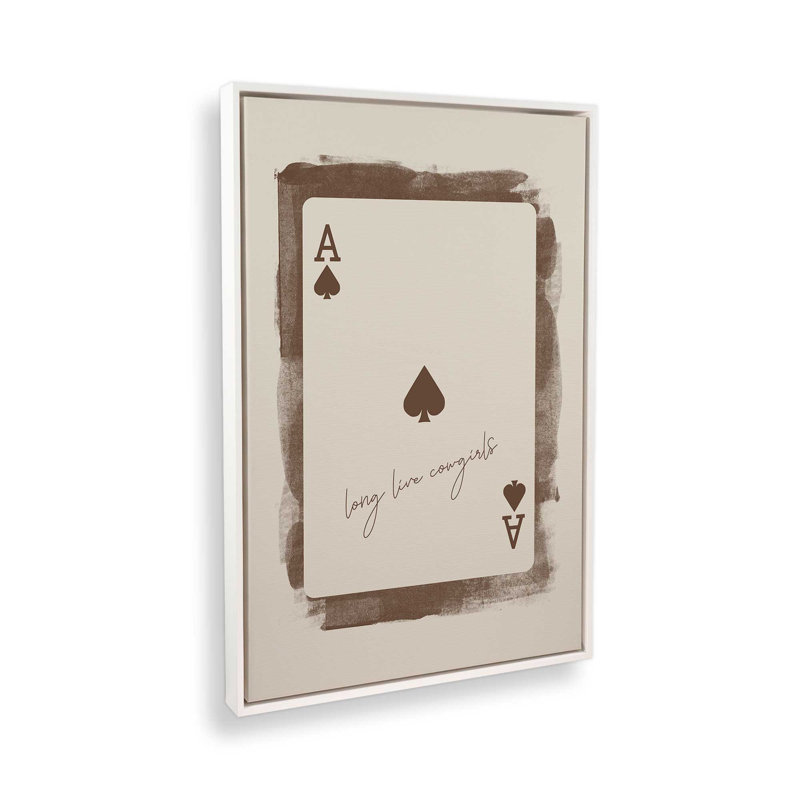 Western Cartes I, reproduction sur toile dans un cadre, H 18,75 po x l 12,75 po, Blanc opaque