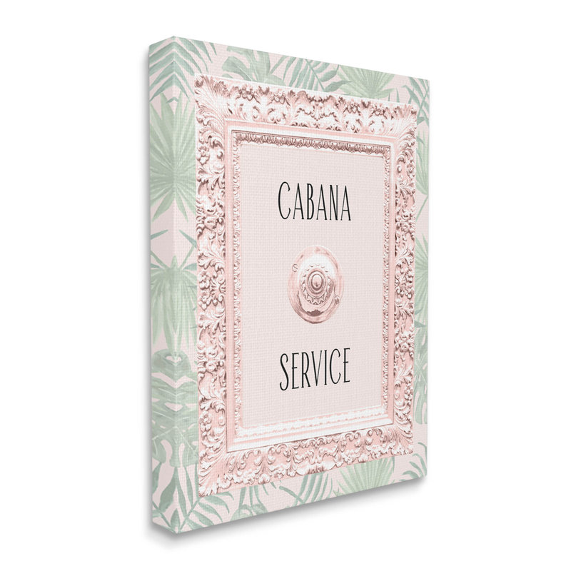 Cabana Service, feuilles tropicales, art mural par Lil 'Rue, H 40 po x l 30 po x P 1,5 po