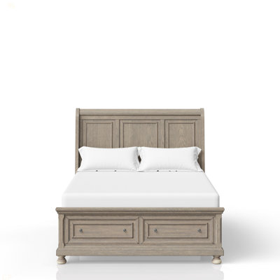 Grand lit de rangement gris antique
