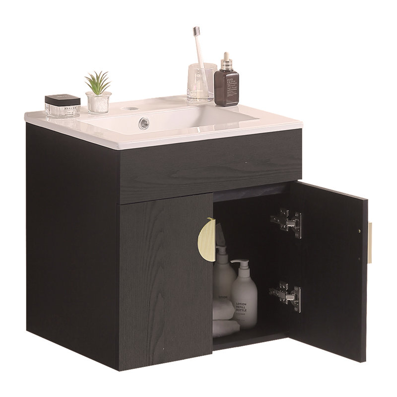 20''Bathroom Vanity,black Excluding sink (Without ceramic basin)