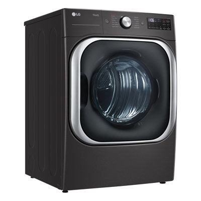 LG Mega Capacity Smart Wi-Fi Enabled Front Load Electric Dryer with TurboSteam and Built-In Intelligence, Smooth Black, 9.0 cu. ft.