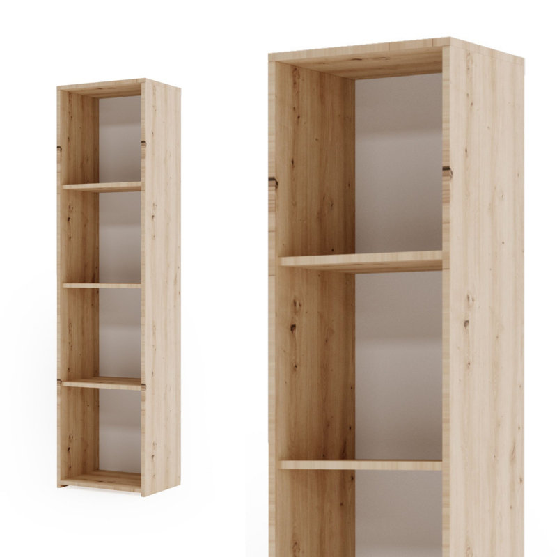 160cm H Library Bookcase, Artisan Oak, (3 Shelves) 160cm H x 40cm W x 30cm D