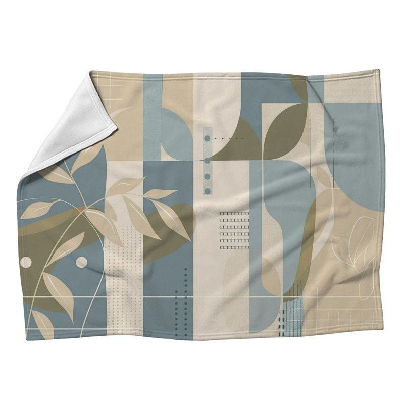 Geometric Cool Pattern Machine Printed Throw Blanket, 50" W x 60" L