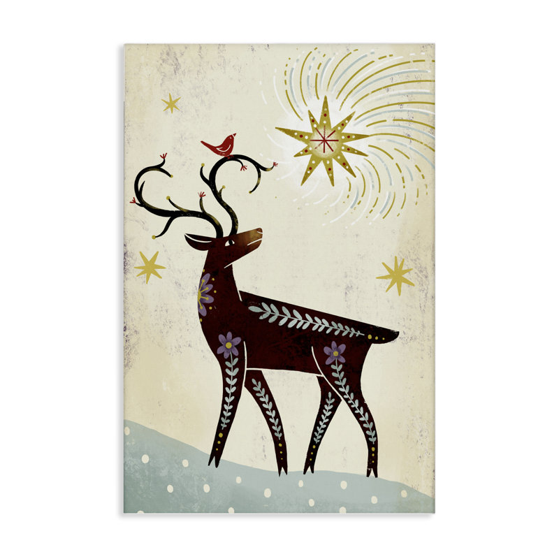 Toile de cerf rustique d'hiver, design par Hannah Moren, H 24 po x l 16 po