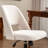 Modern Home Office Chair, Fabric Upholstered Swivel Desk Chair, Armless Task Chair with Tilt Back, Height Adjustable Office Chair With Ball Caster, Beige-568011952