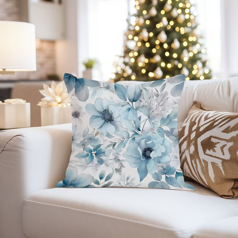 Floral Blue Flowers Pattern Flower VI, 16"H x 16"W