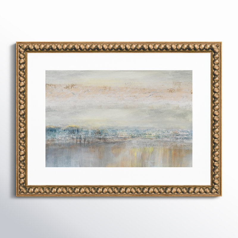 Electra From A Distance by Nan - Painting Print, Picture Framed Paper, 17" H x 23" W, Walnut Wood