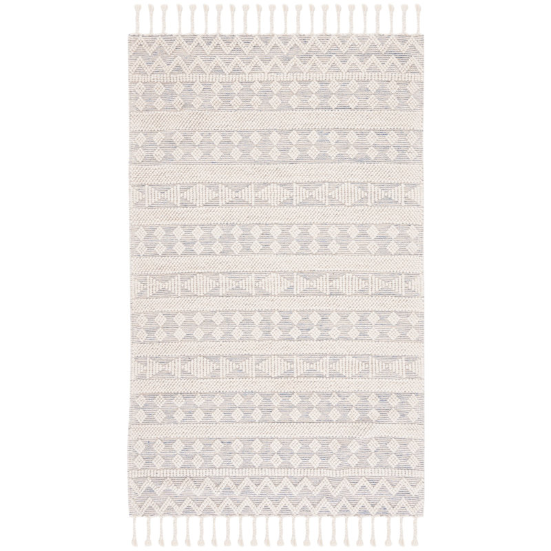 Natura Flat Weave Wool Geometric Rug, Rectangle 4' x 6'