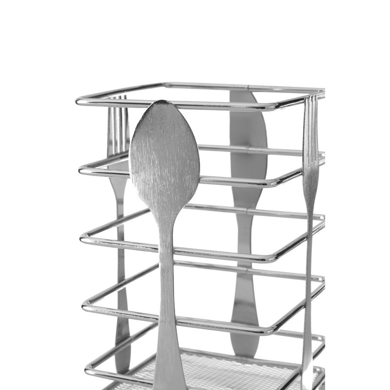 Stainless Steel Square Flatware Caddy