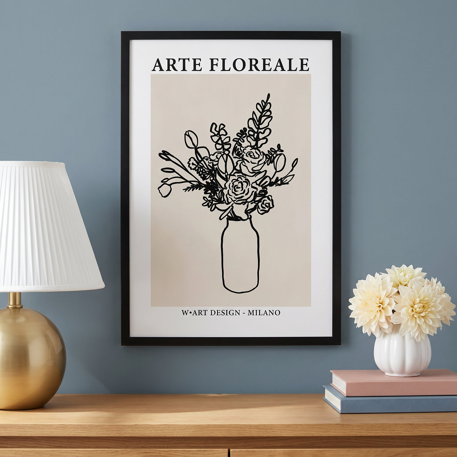 Arte Floreale 2 by Romina Gadler, Black Paper Framed, 20" H x 14" W