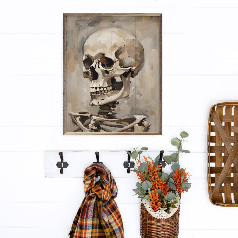 Portrait de squelette - impression d'un cadre photo sur bois, H 20 po x l 16 po