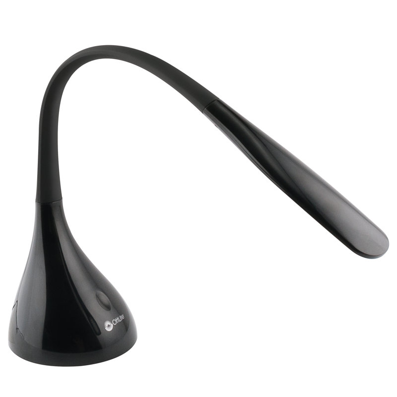 OttLite Creative Curves LED Desk Lamp with Adjustable Neck - Dimmable with 4 Brightness Settings, Black
