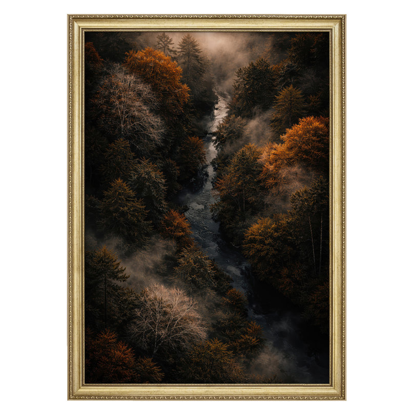 Art mural encadré 26 po x 36 po Autumn Forest, H 36 po x l 26 po, Impression encadrée sans passe-partout